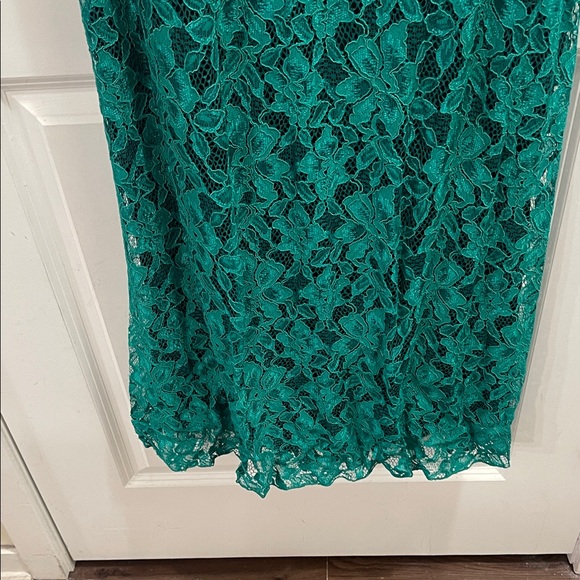 Tadashi shoji Elegant Green Lace Dress sz 10 - Picture 8 of 13